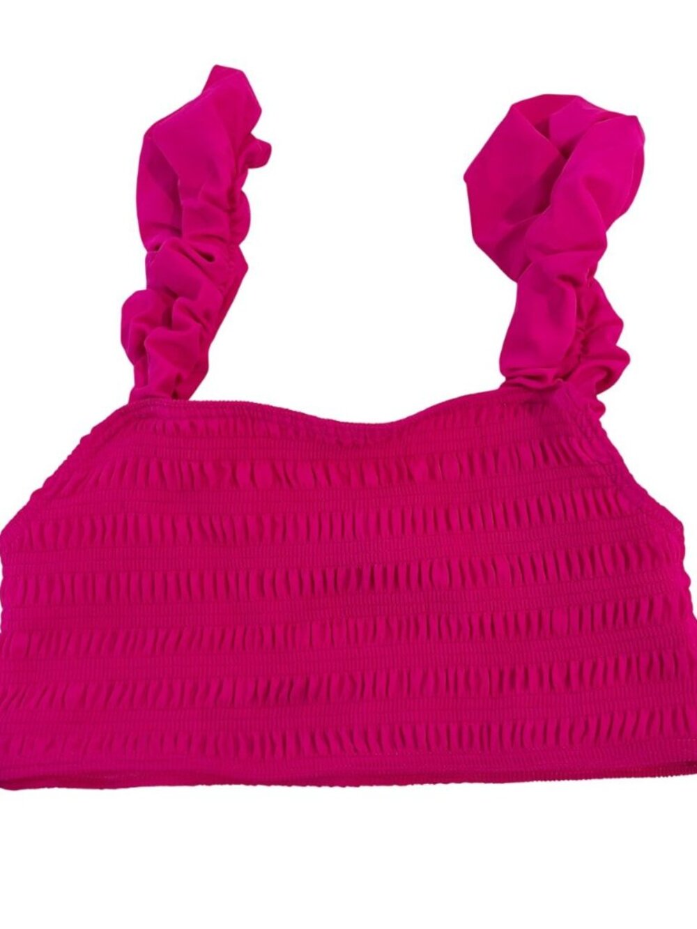 Sea New York Core Smocked Bikini Top Pink Square Neck Swim - Size Medium